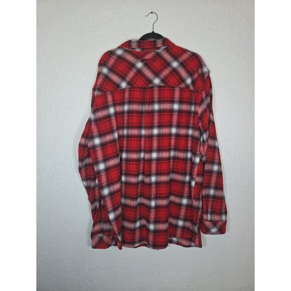 Legendary Whitetails Mens 3XT Plaid Flannel Shirt Red Black Corduroy Collar - Picture 4 of 5